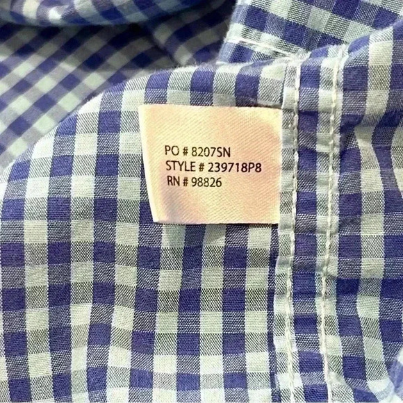 U.S. Polo Assn. Men's Blue Checked Button Up Shirt 2XL Short Sleeve Casual - Picture 6 of 6